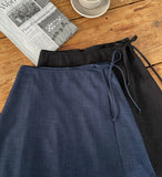 Nezuma Wrap Banding Denim Long Skirt