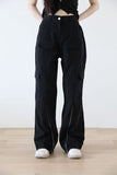 Zipper pocket wide pants