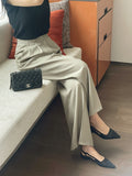 Cento Two-Pin Tuck Wide Straight Slacks