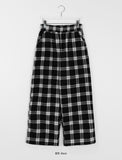 Roncoy Banding Brushed Check Wide Pants