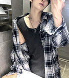 Summer check board cutting shirt