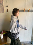 [unisex] Dokiri Lettering Brushed Hoodie