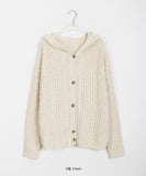 Noncoro Cable Hood Knit Cardigan