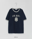 [unisex] Ensert Printed Ringer Over Short Sleeve T-shirt