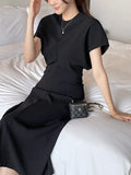 Belushi Round Span Short Sleeve Long One Piece