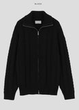 Merinoul twist zip-up cardigan