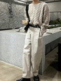 Side pintuck cotton pants