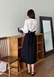 Yuloy Unbalanced Wrap Pleated Banding Long Skirt