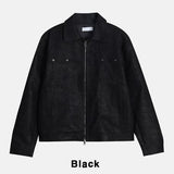 Gelon Oil Crop Leather Jacket