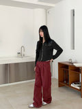 [MADE] Disher Zipper Leather Color Matching Two-Way Knit Zip-Up Jumper