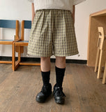 [BAONHAUS] Haseun Check Banding String Half Pants