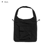 Suin Nylon Shirring Shoulder Bag