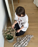 [unisex] Sosense Cat Print Color Matching Over Short Sleeve Tee