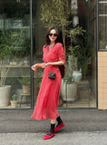 Heidi Zanflower Shirring Chiffon Long One Piece