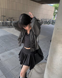 Hota Tiered Shirring Span Mini Skirt