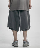 Washed Layered Skirt Shorts