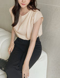 Shure Drape Shirring Sleeveless Blouse