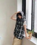 [unisex] Melpo Summer Check Hood Vest