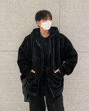 Boa fleece hooded zip-up