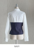 Sharing Stripe Color Matching Top Shirt