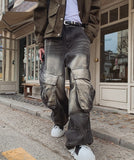 Roku Pintuck Cargo Denim Pants