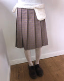 Lahae Pleated Check Midi Skirt