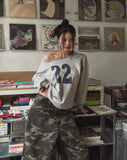22 Cutting Off-Shoulder Sweatshirt