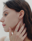 Essence Heart Bezel Tennis One-Touch Earrings