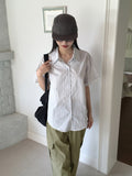 Index Stripe Rollup Collar Short Sleeve Shirt