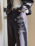 Aubert Lettering Wide Denim Pants