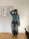 Ryoko vintage washed wide denim pants