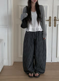 Oran Raw Red Patch Wide Denim Pants
