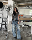 Kishi Set-up Cut Wide Denim Pants