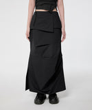 Drape Layered Maxi Skirt