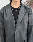 Pra leather over blazer