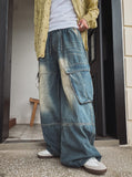 Hard Vintage Washed Cargo Denim Pants