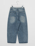 Delmap Washing Denim Balloon Wide Pants
