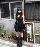 [Muffler set] Dev Flare Sleeveless Mini One Piece Set
