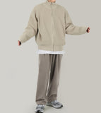 High neck zip-up cardigan