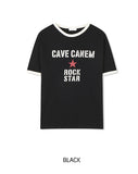 Rokdon Star Lettering Ringer Short Sleeve T-shirt