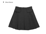 Litu Black Blue Pleats Skirt