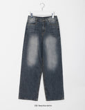 TF hidden banding washed brushed denim pants