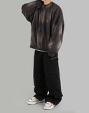 Discharged brushed washed sweatshirt