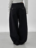 Flap Cotton Denim Pants