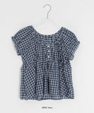 Pocochi Check Shirring Blouse