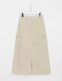 Tombe corduroy cargo long skirt