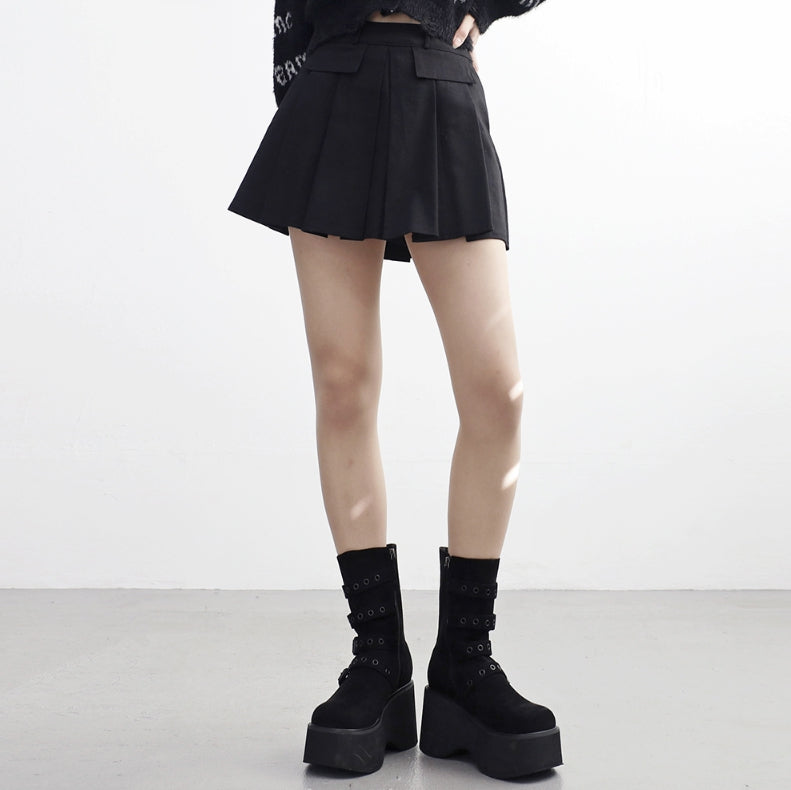 【NONCODE】Laminet pocket pleated skirt NONCODE(ノンコード) - ラミネポケットプリーツスカート