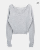 Rudan lip-neck button knit