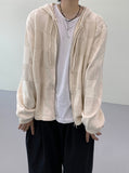 Chess Knit Hood Zip-up