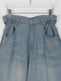 Masaru Summer Banding Wide Balloon Washing Denim Pants